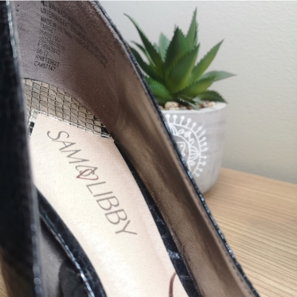 SAM & LIBBY "Dominique" Crocodile Pumps Stiletto Pointed Toe size 8.5 - Picture 5 of 10